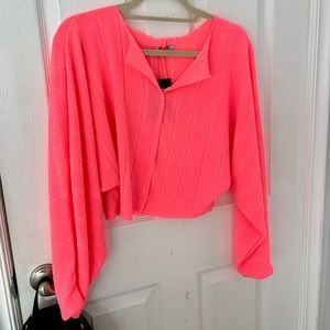 Neon pink crop sweatshirt